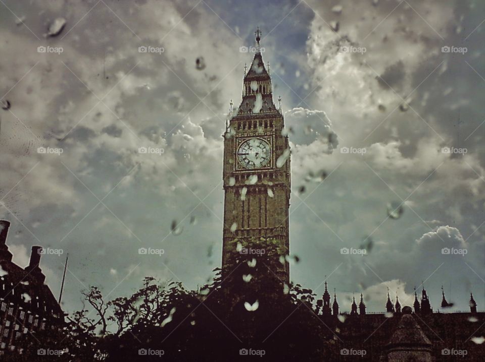 london in rain