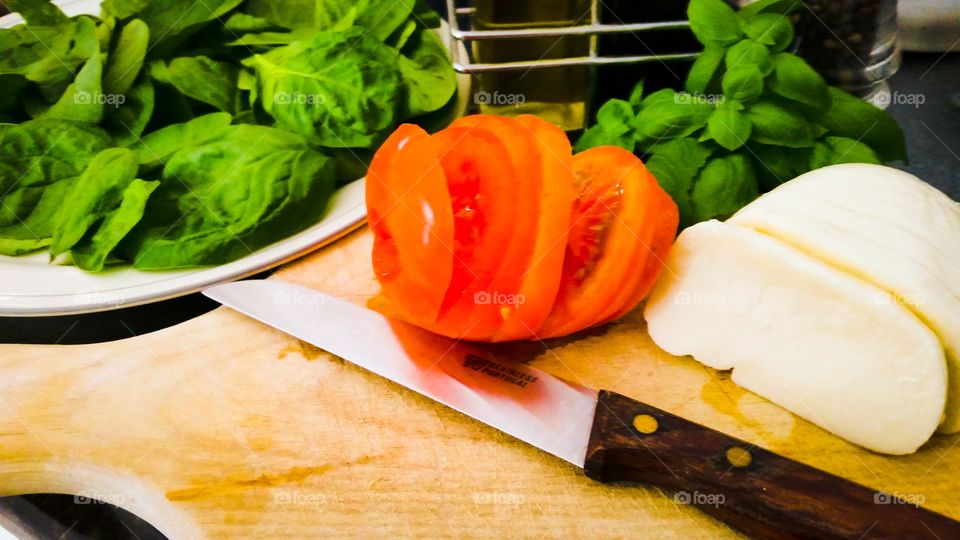 Making Healthy Caprese Salad