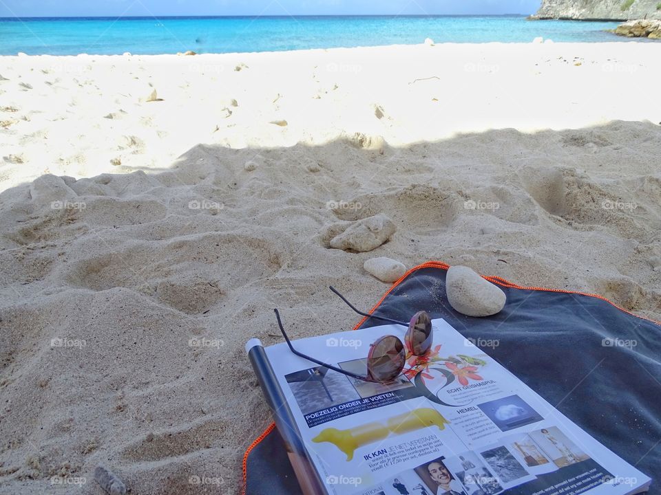 Reading on the beach