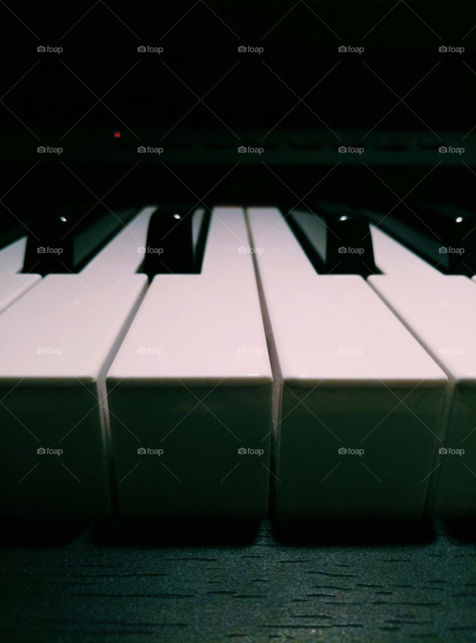 Clavinova. Keys closeup.