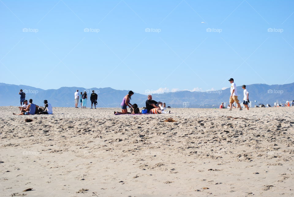 People sitting at the beach