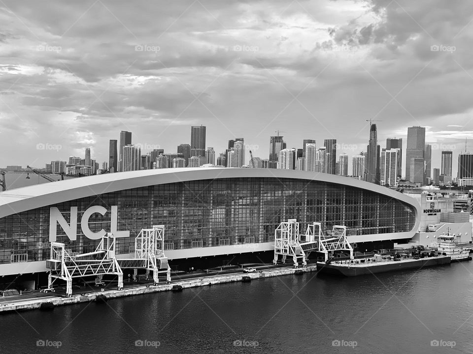 The Norwegian Cruise Line terminal building in Miami