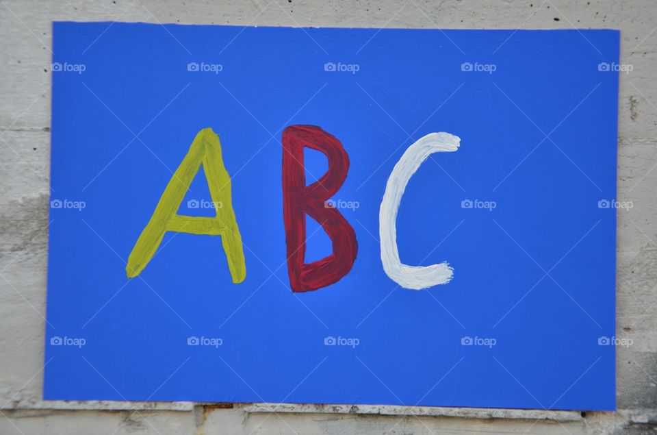 ABC on a metal sheet