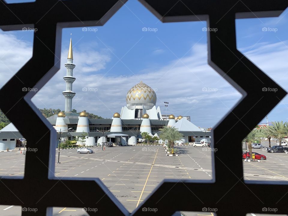 Sabah State Mosque, located in Kampung Sembulan,Kota Kinabalu,Sabah,Malaysia 