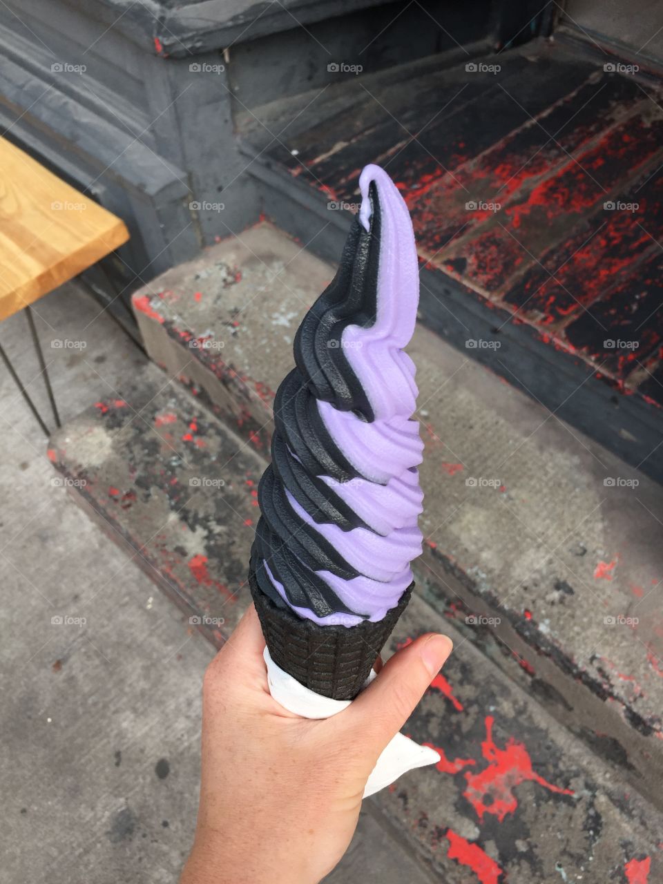 Trendy Black Ice Cream, Charcoal and Yams, Hipster Treat