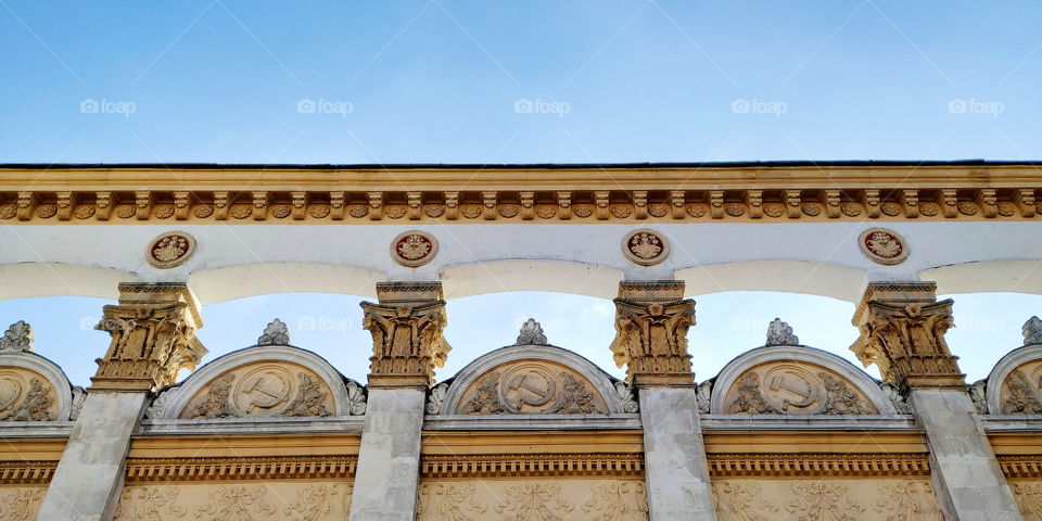 Architecture of a building in the city of Kiev, Ukraine