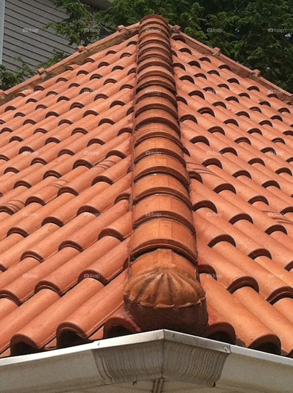 Old clay tile roof