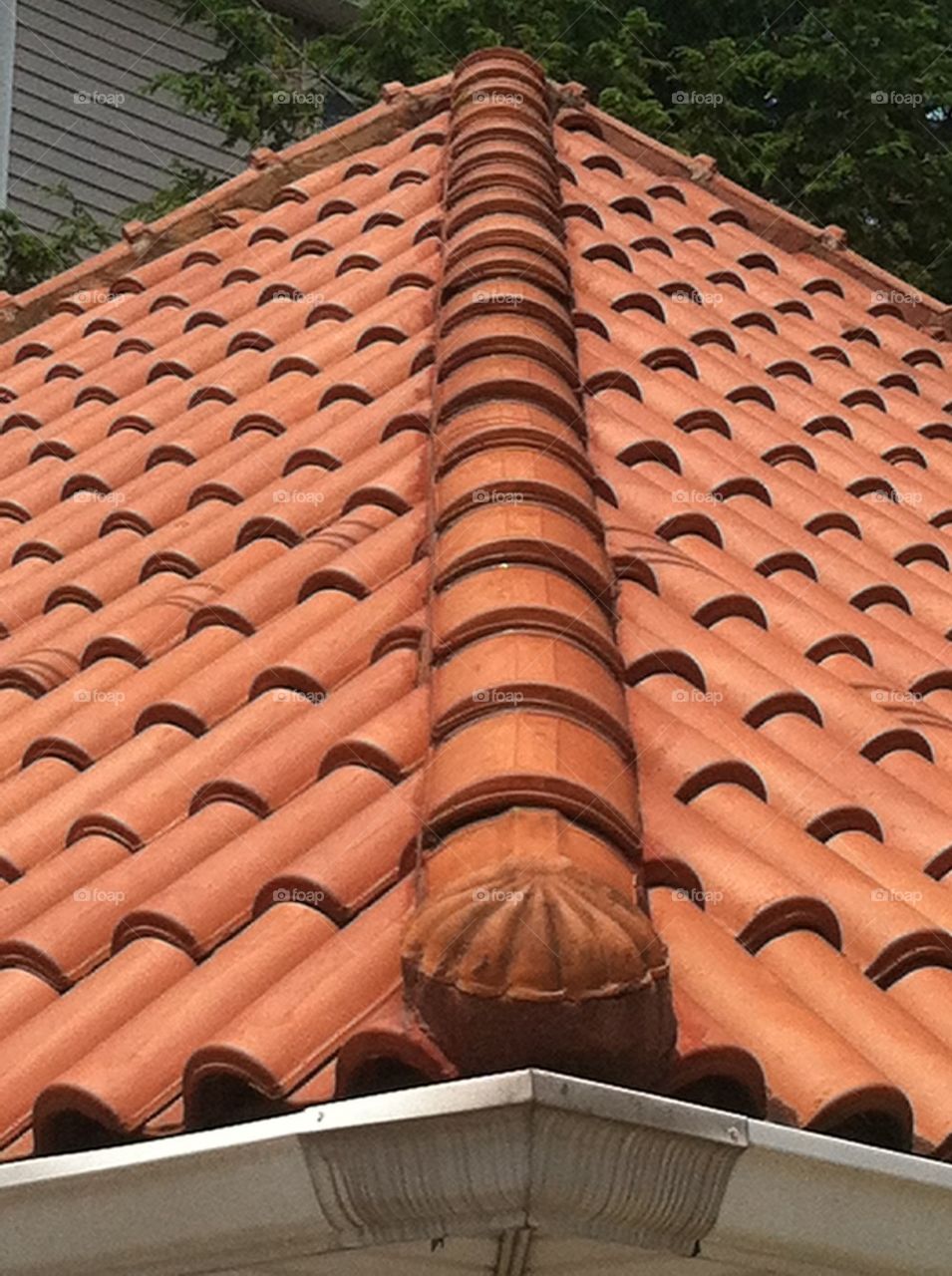 Old clay tile roof