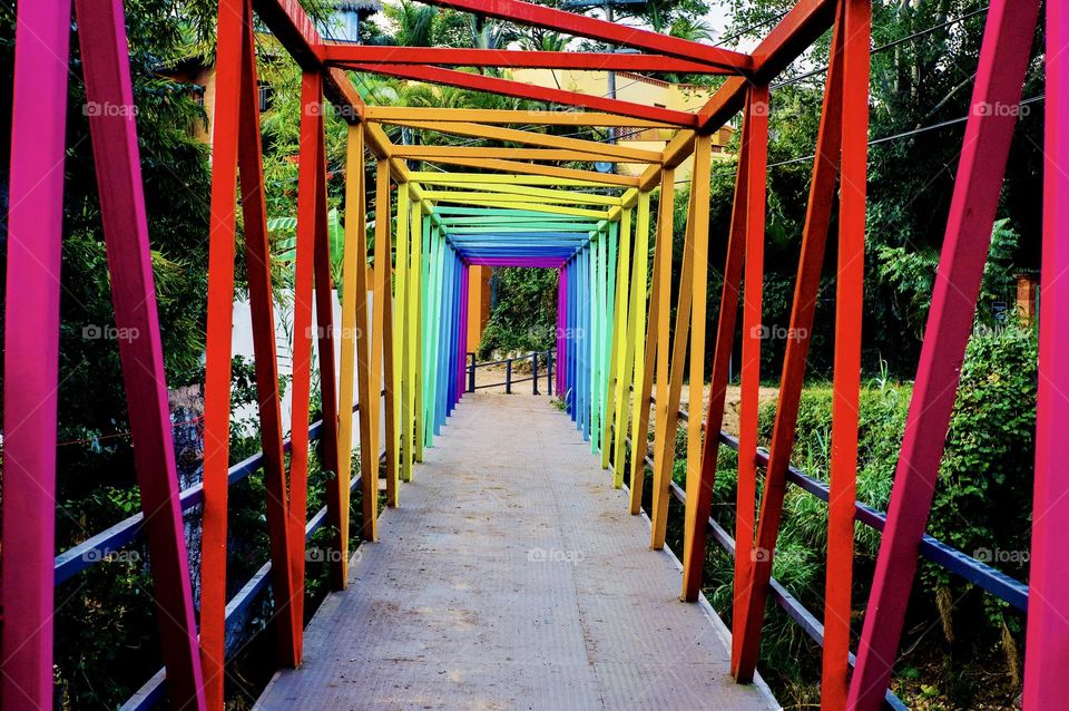 Rainbow bridge San Pancho Mexico.