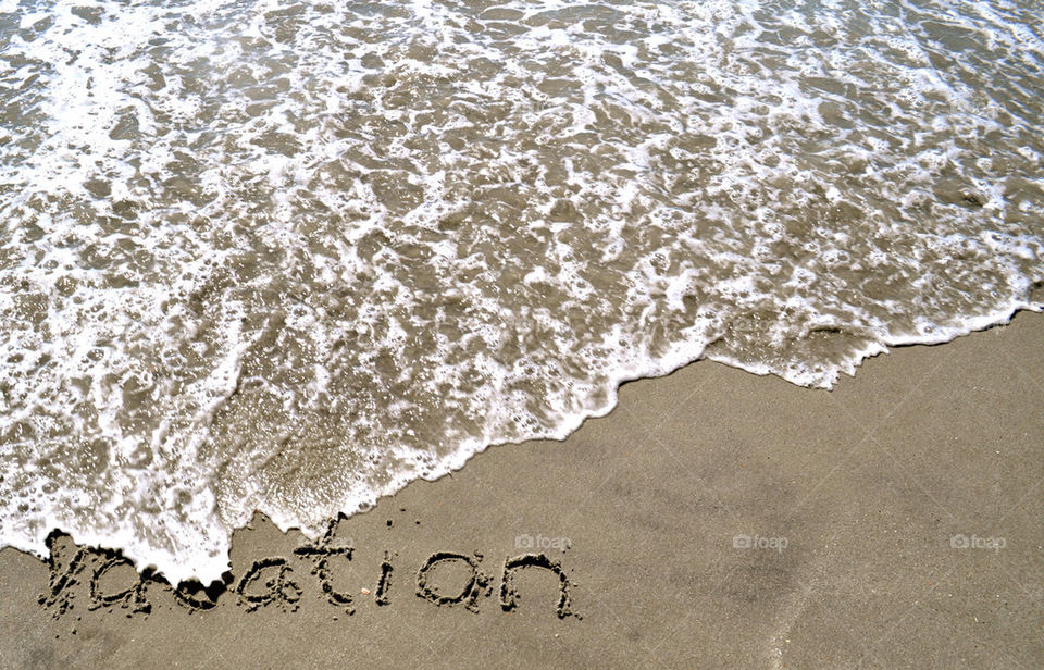 beach vacation sand writing by refocusphoto