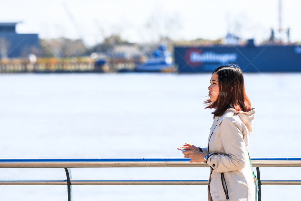 Girl at coast 