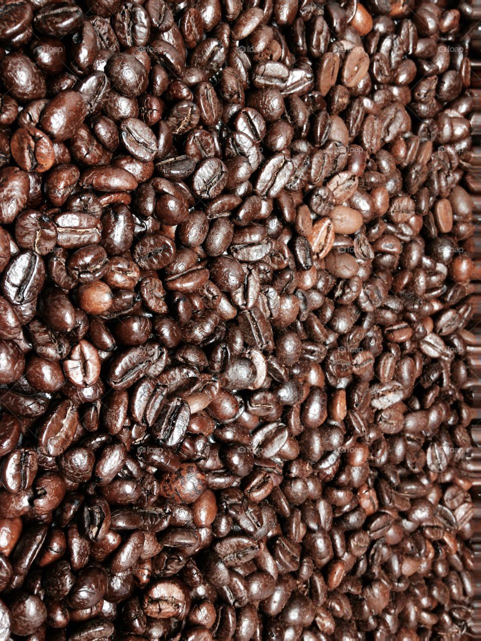 Dark brown coffee bean