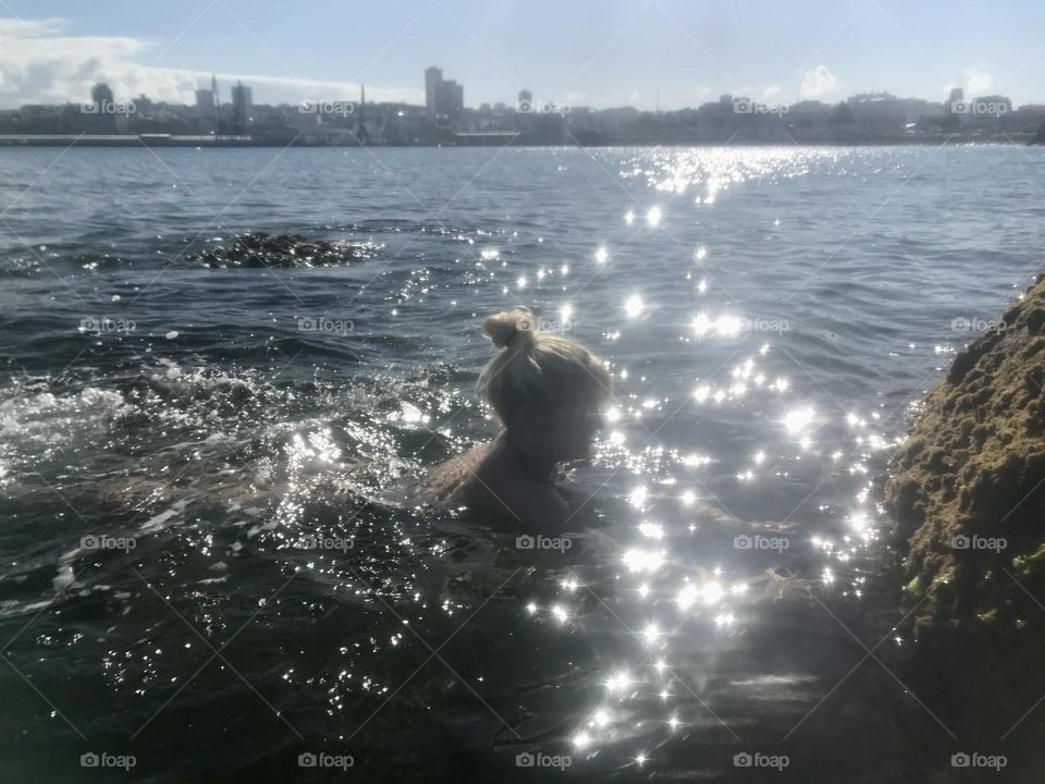 Nice swim in the sunny Spanish seas