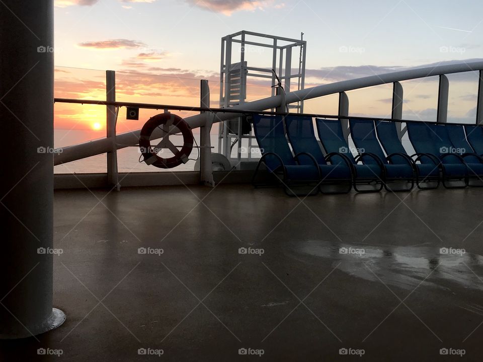 Beautiful night for viewing the sunset right from the deck of huge cruise ship!! 