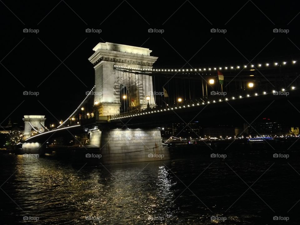 Bridge Over the Danube. Budapest by night