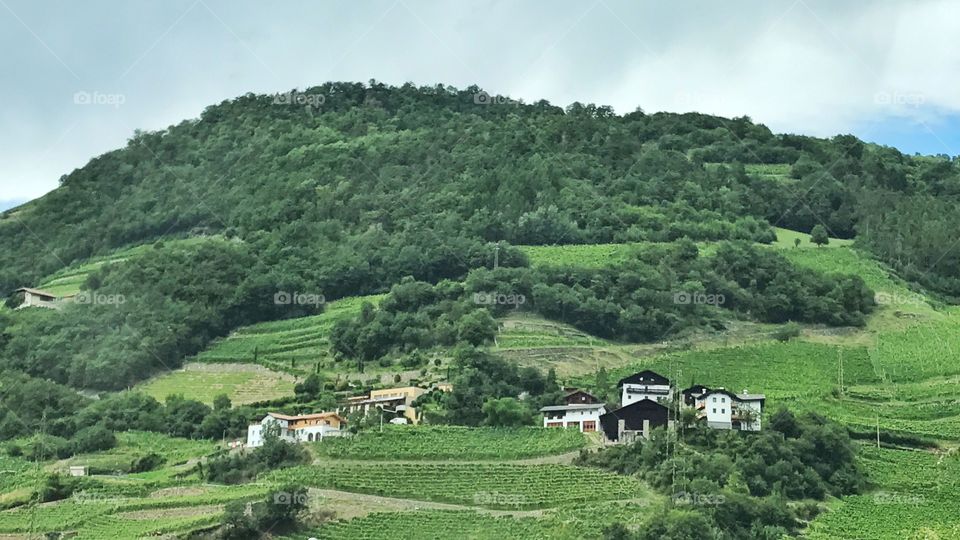 Houses on the mountain in Italy 