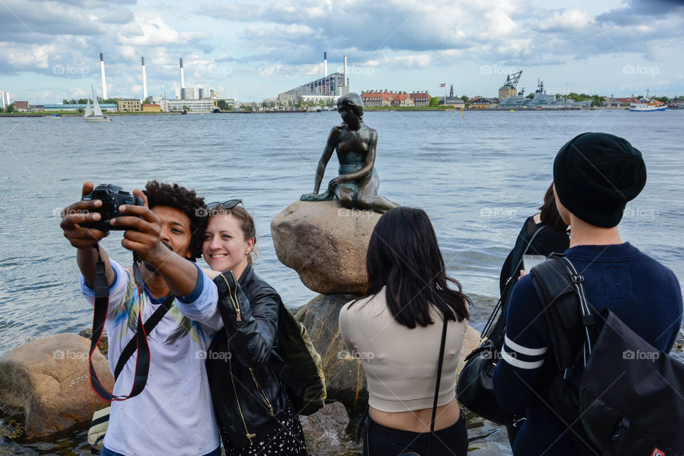 Denmark's biggest attraction Little Mermaid in Copenhagen.