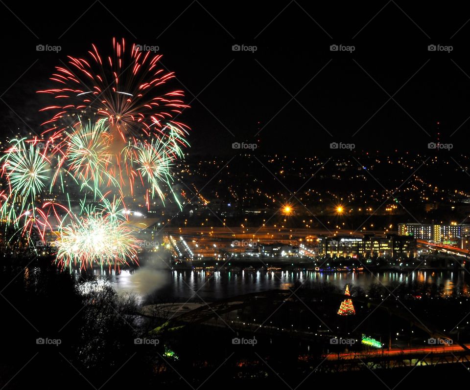 Fireworks in Pittsburgh PA, Light Up Night,