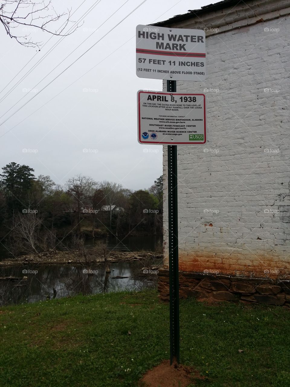 Flood Level Sign From the 1938 Flood of the Coosa River