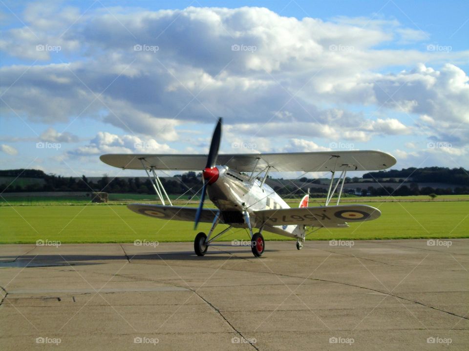 Hawker Fury, vintage aircraft, after landing, UK