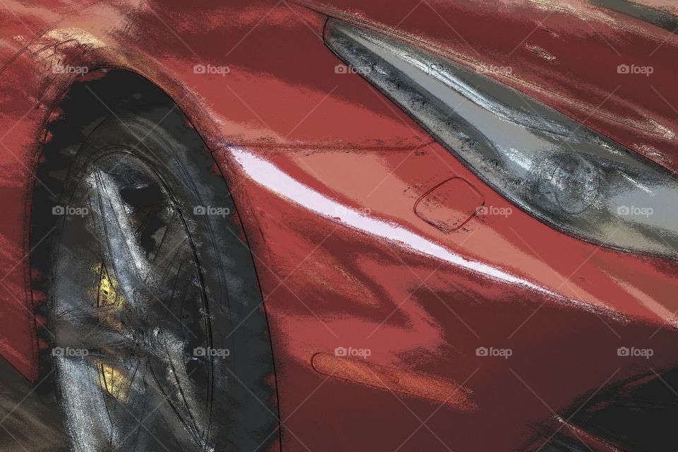 Ferrari Monet. A twist to this Red Ferrari