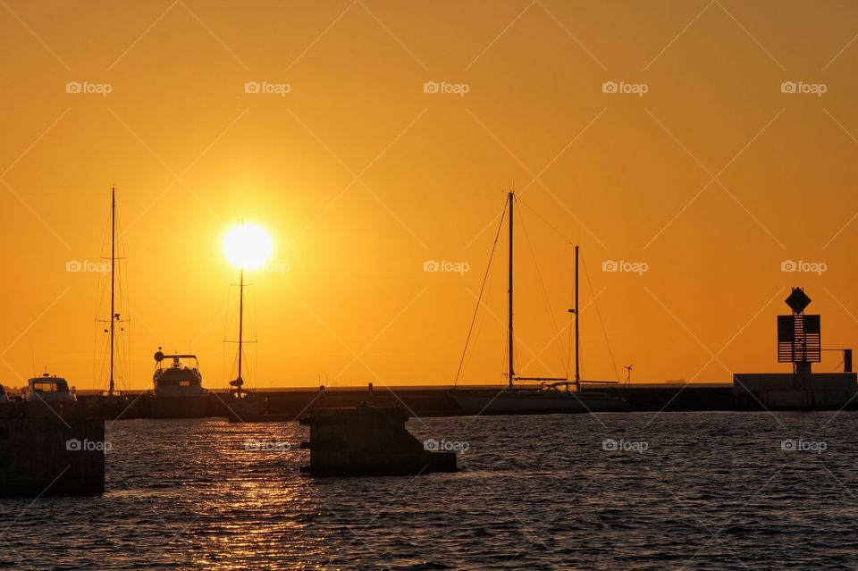 Sunset over the boats