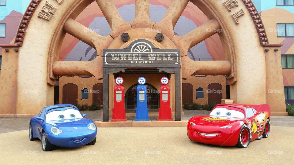 Lightning McQueen and Sally at Disney's Art of Animation resort