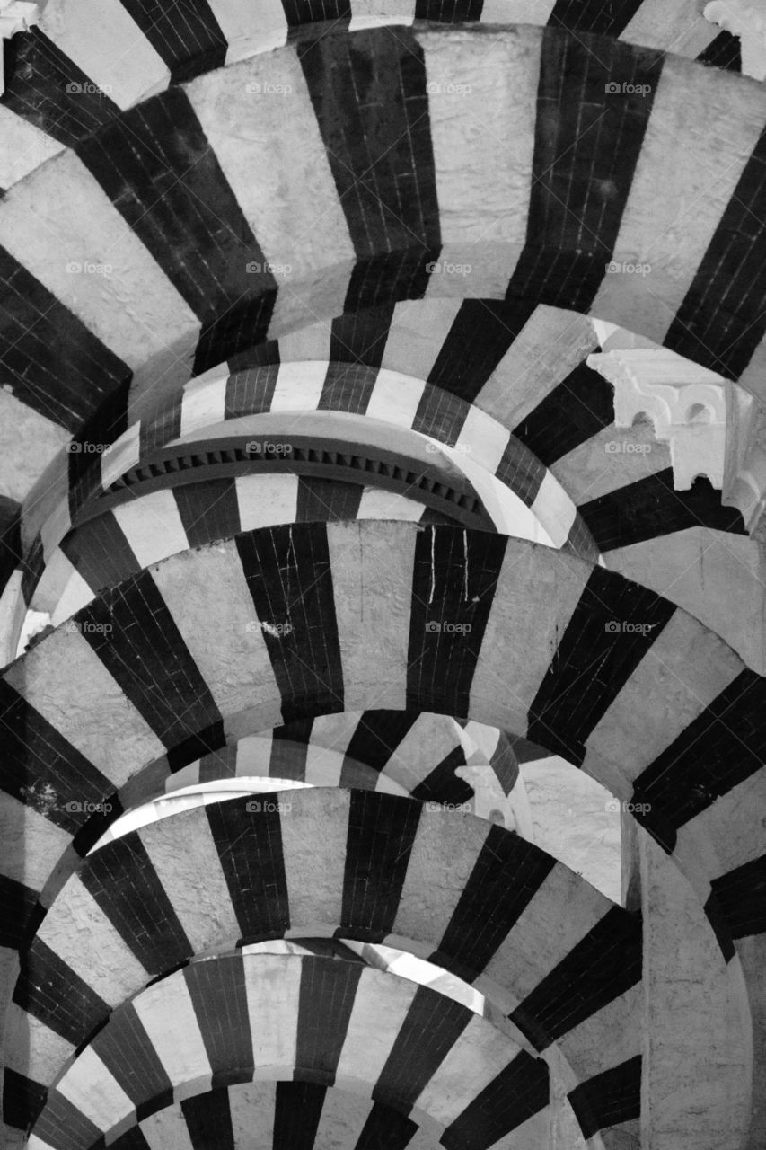 Arches of Mezquita in Cordova