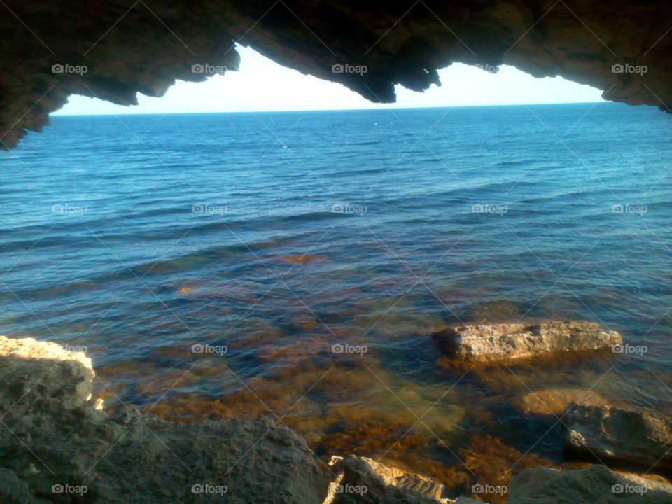 seascape view from cave