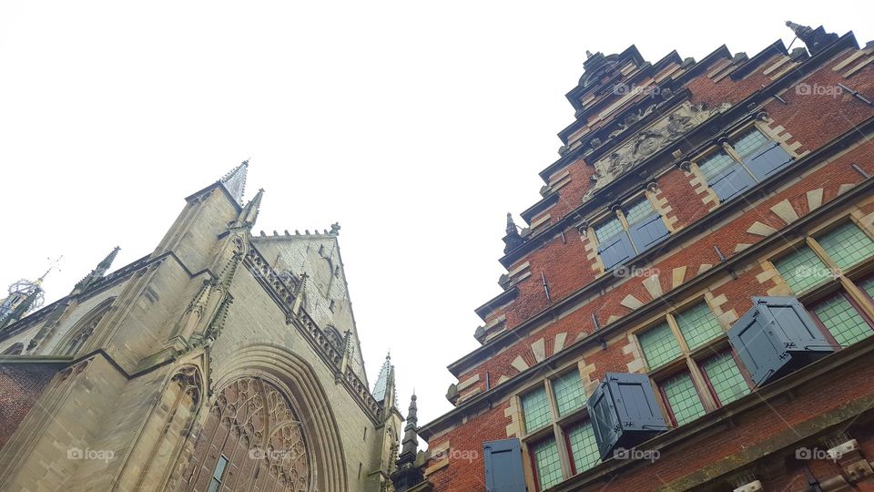 Looking up at Haarlem cathedral