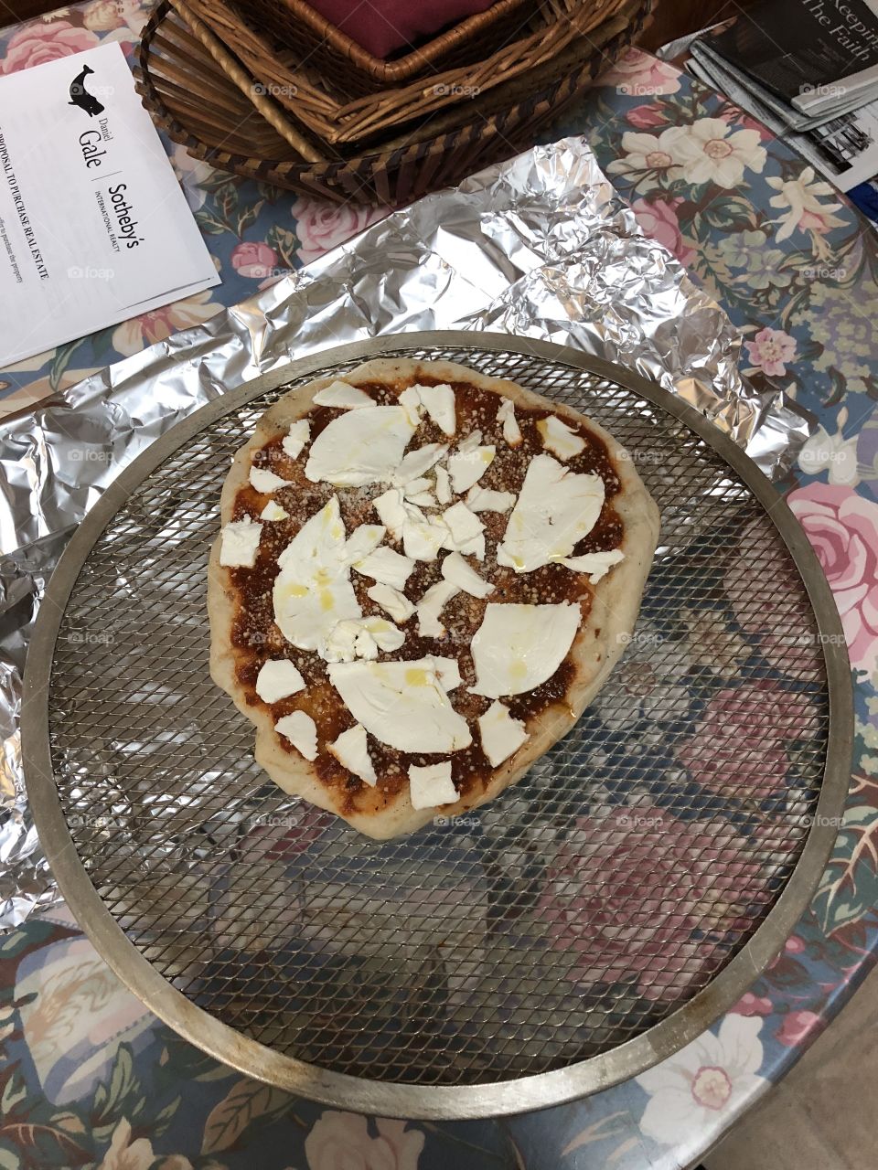 A nice homemade pizza for Easter.
