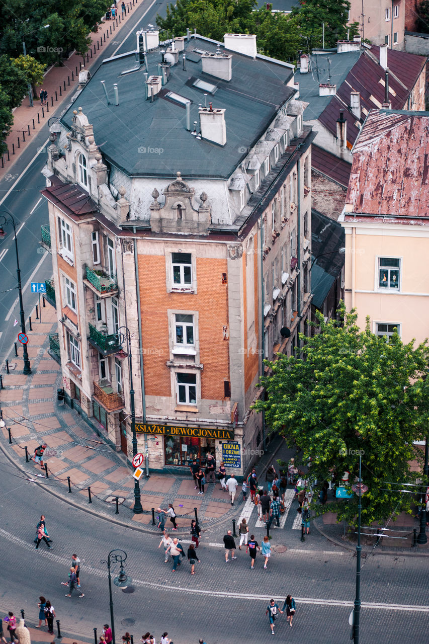 Lublin cityscape. View of old town from Trynitarska Tower