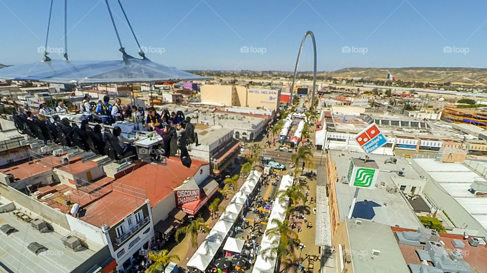 Dinner in the Sky at the border.