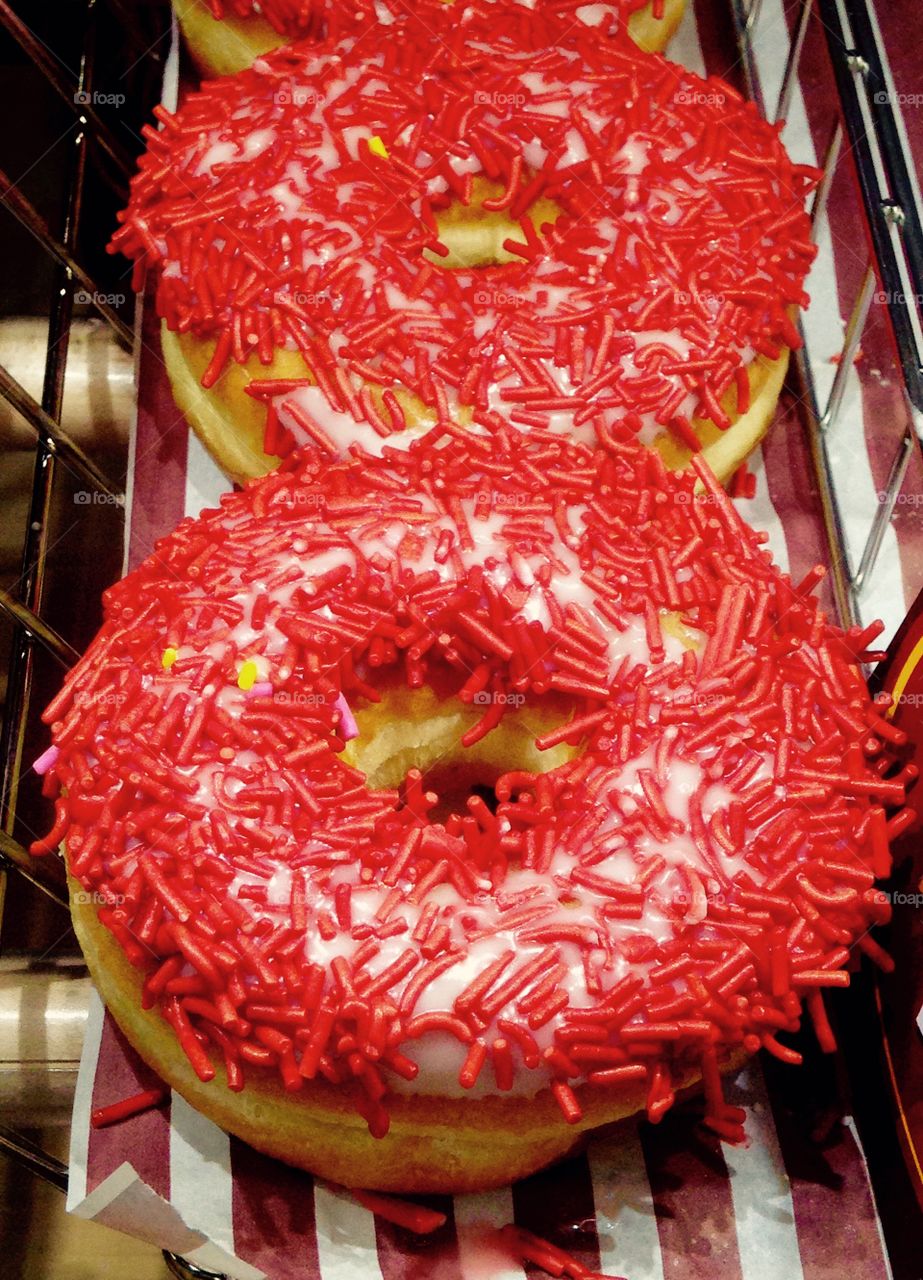 Red Sprinkled Donut