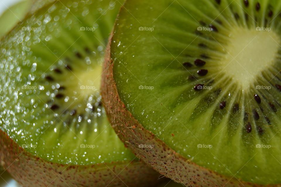 Closeup photo of kiwi fruit
