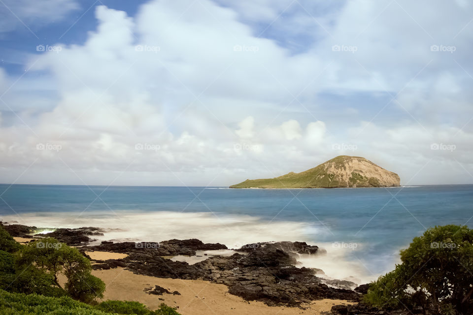 Scenic view of idyllic beach