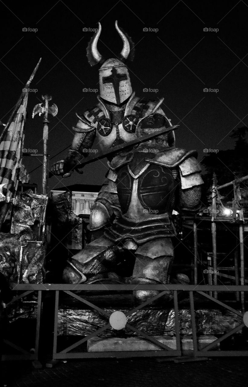 Opera props of knights sword fighting