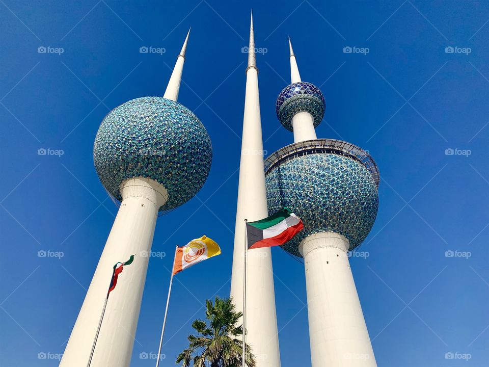 Kuwait Towers are most Kuwait famous landmark in the country since 1979. Biggest tower contain a cafe and a restaurant that views Kuwait city. Photo taken in 16th of Feb 2019 
