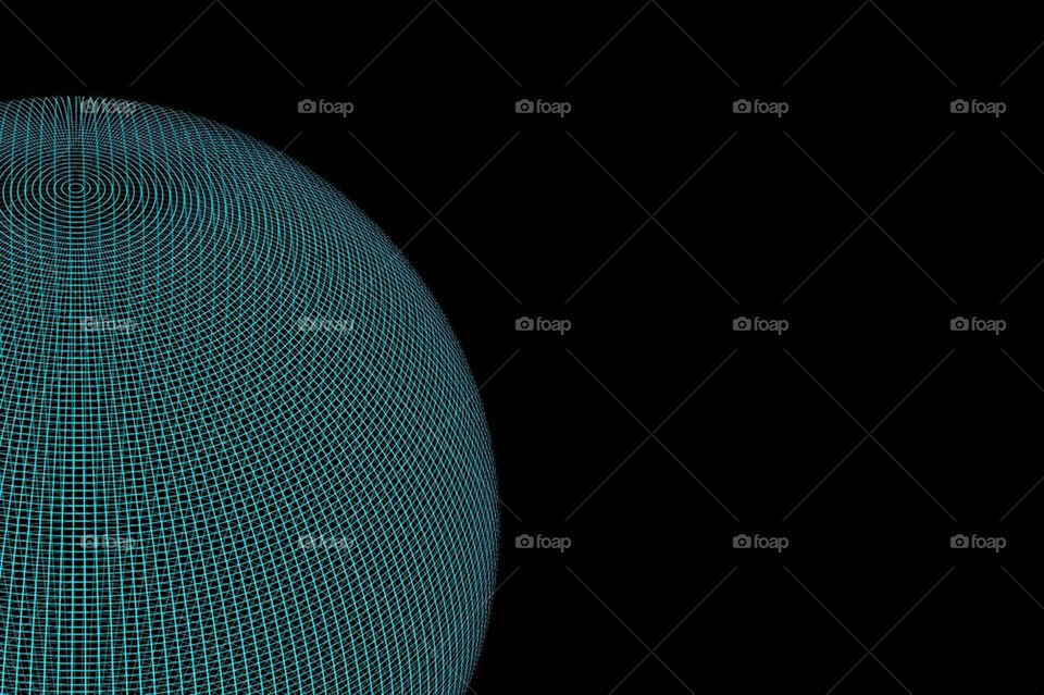 Wire Globe Half Blue