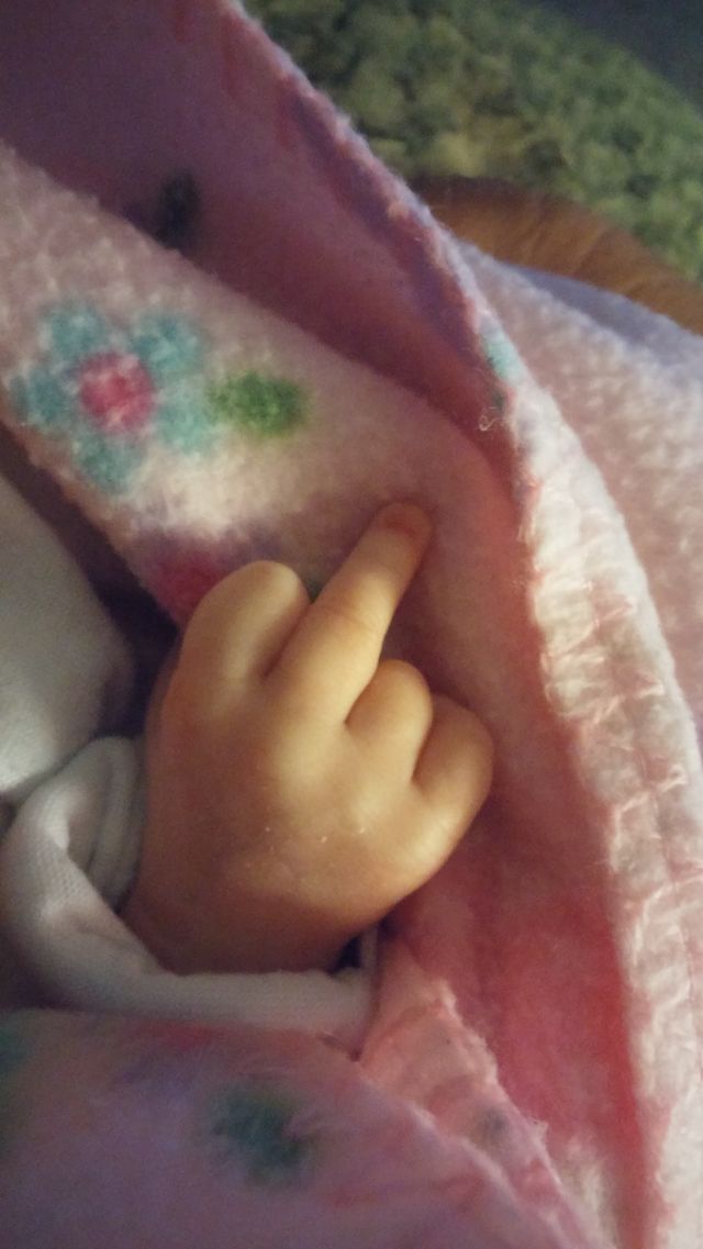 funny baby hands