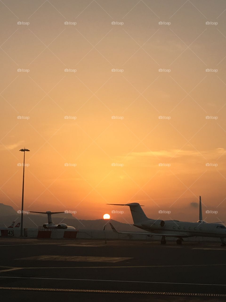 Orangy Sunrise at the airport