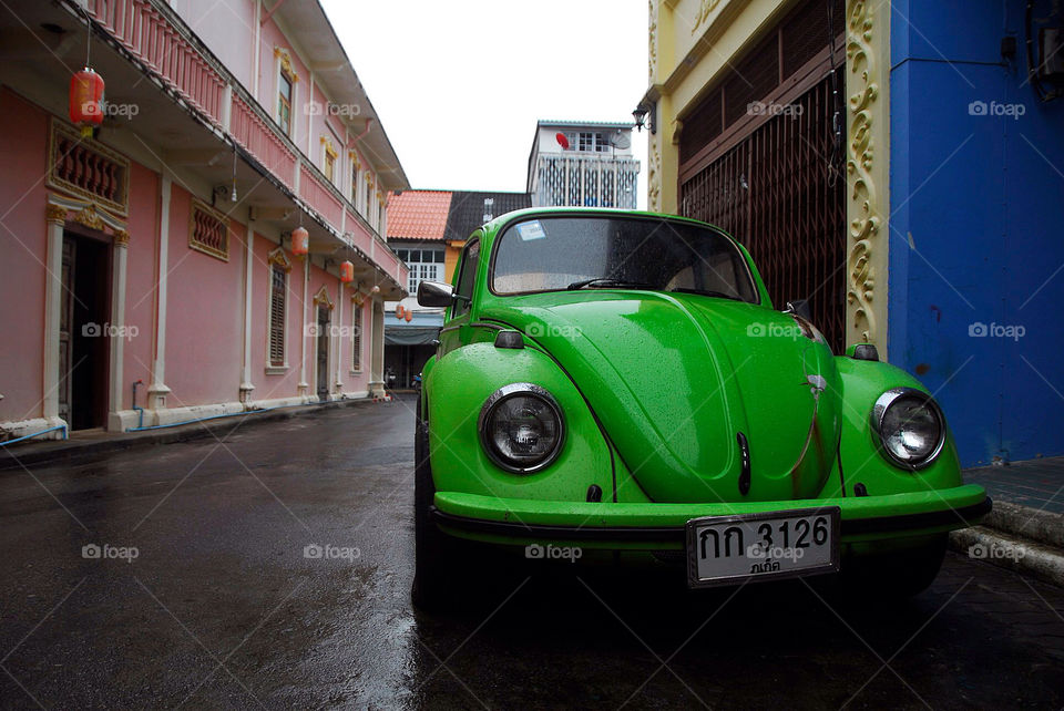 green road beetle vw by lukemarazzi