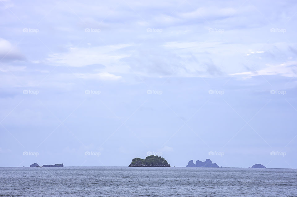 The beauty of the sky In the sea and island at Chumphon in Thailand.