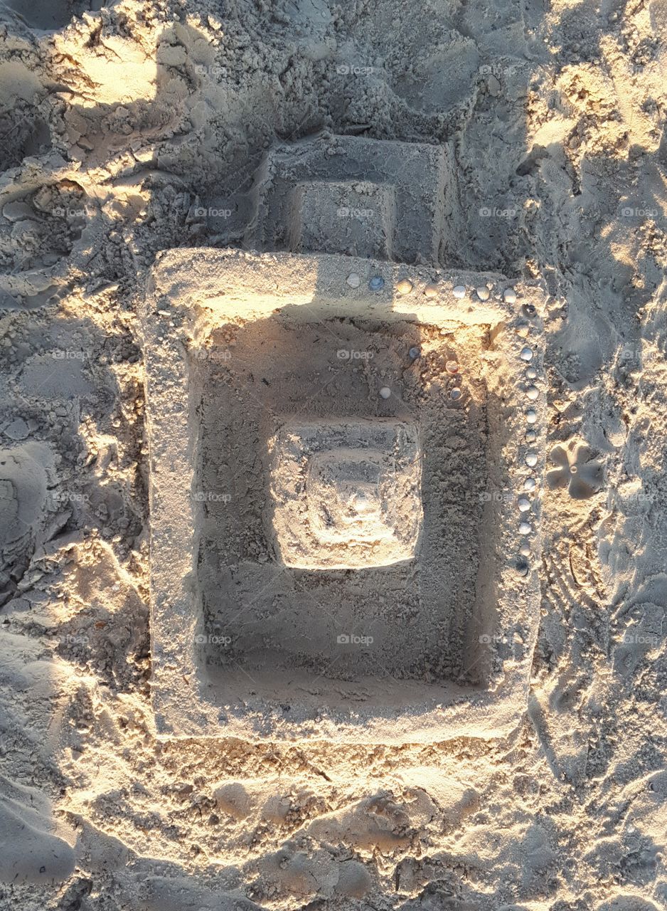 Sand castle at the beach