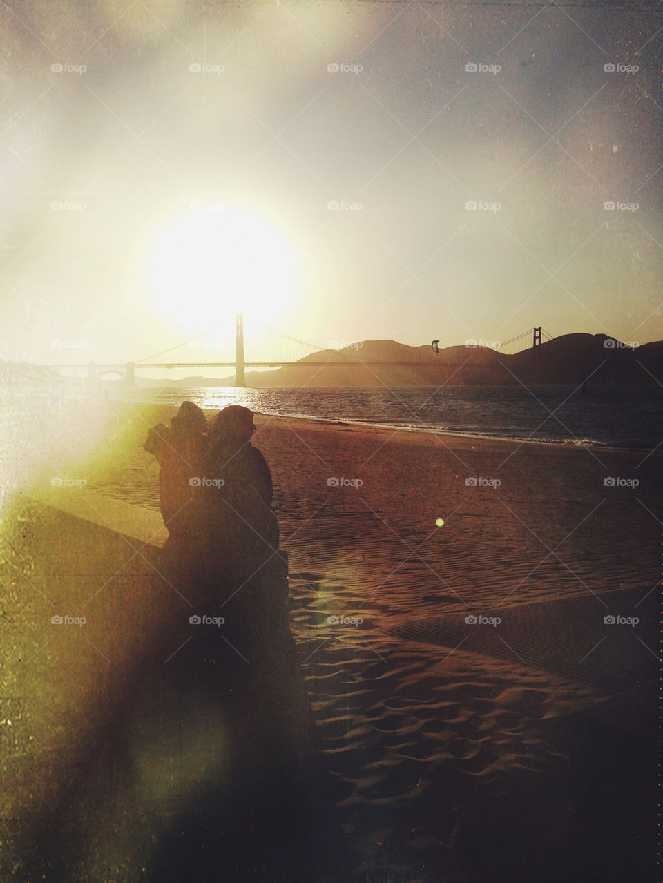 SUNSET BY GOLDEN GATE BRIDGE