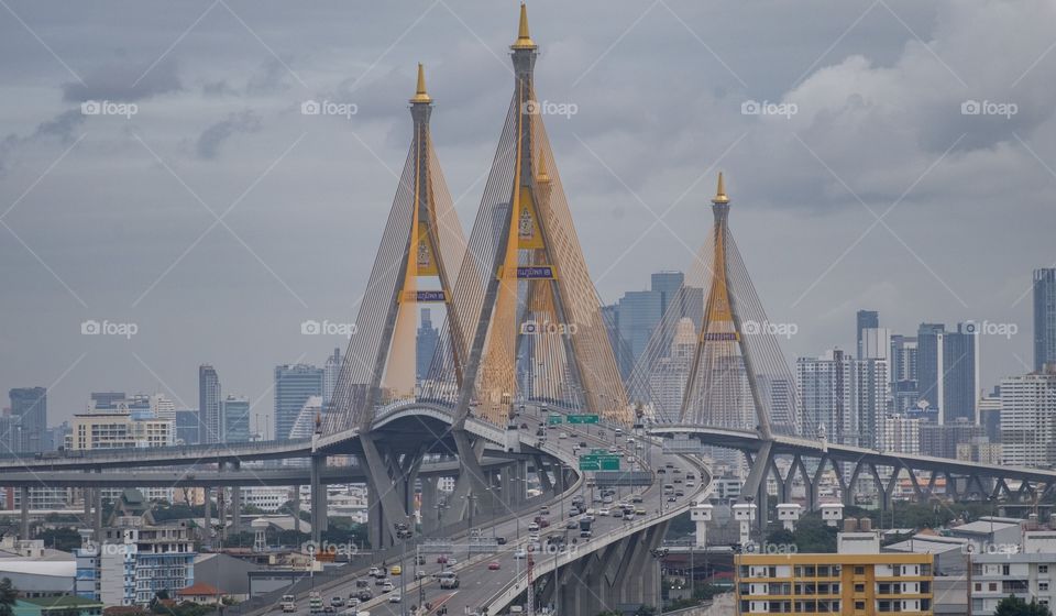 Beautiful landmark bridge in Bangkok Thailand