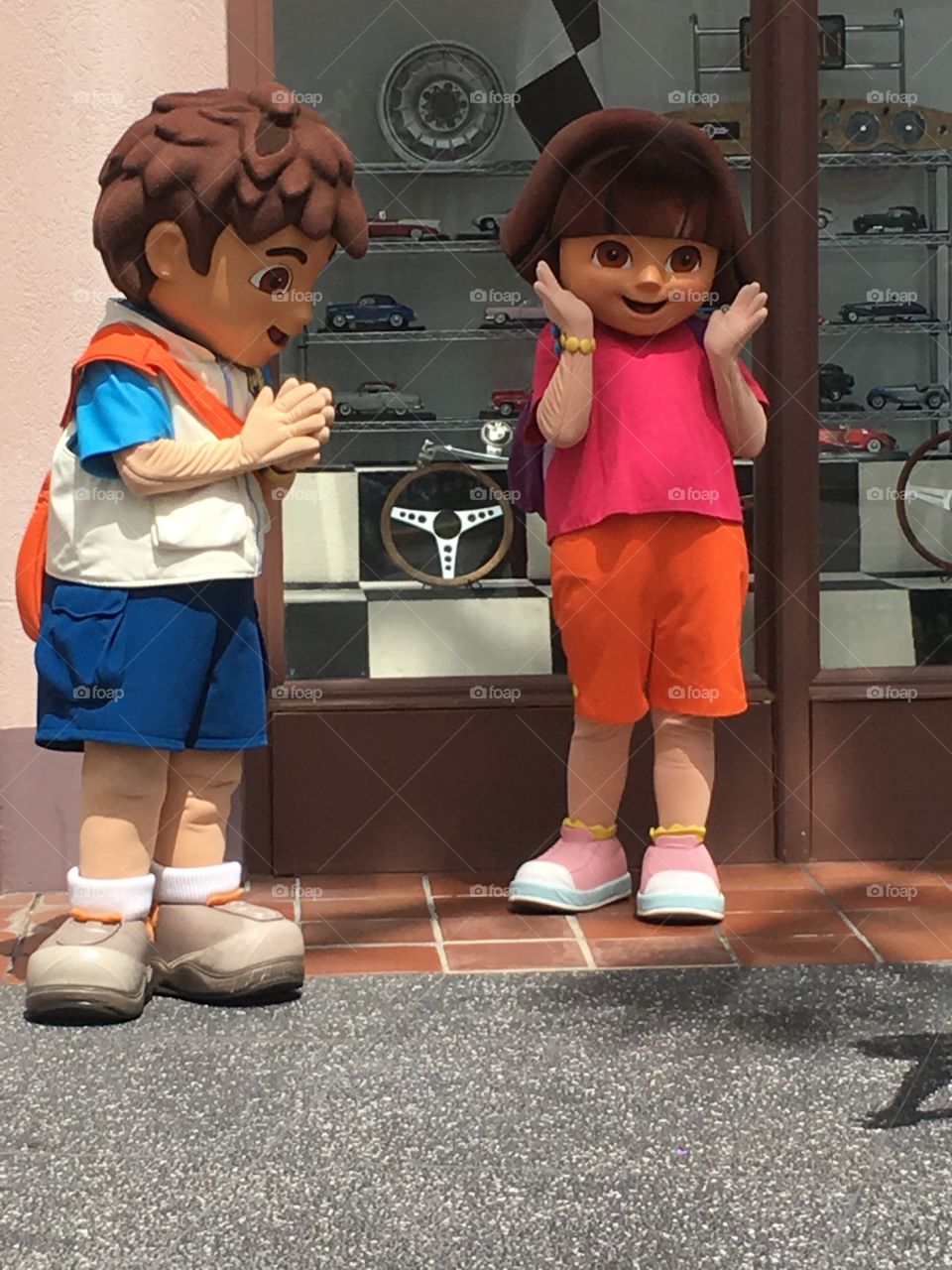 Diego and Dora out for a stroll