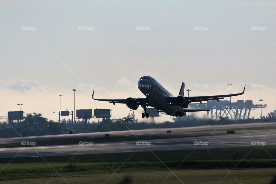 Airplane taking off 