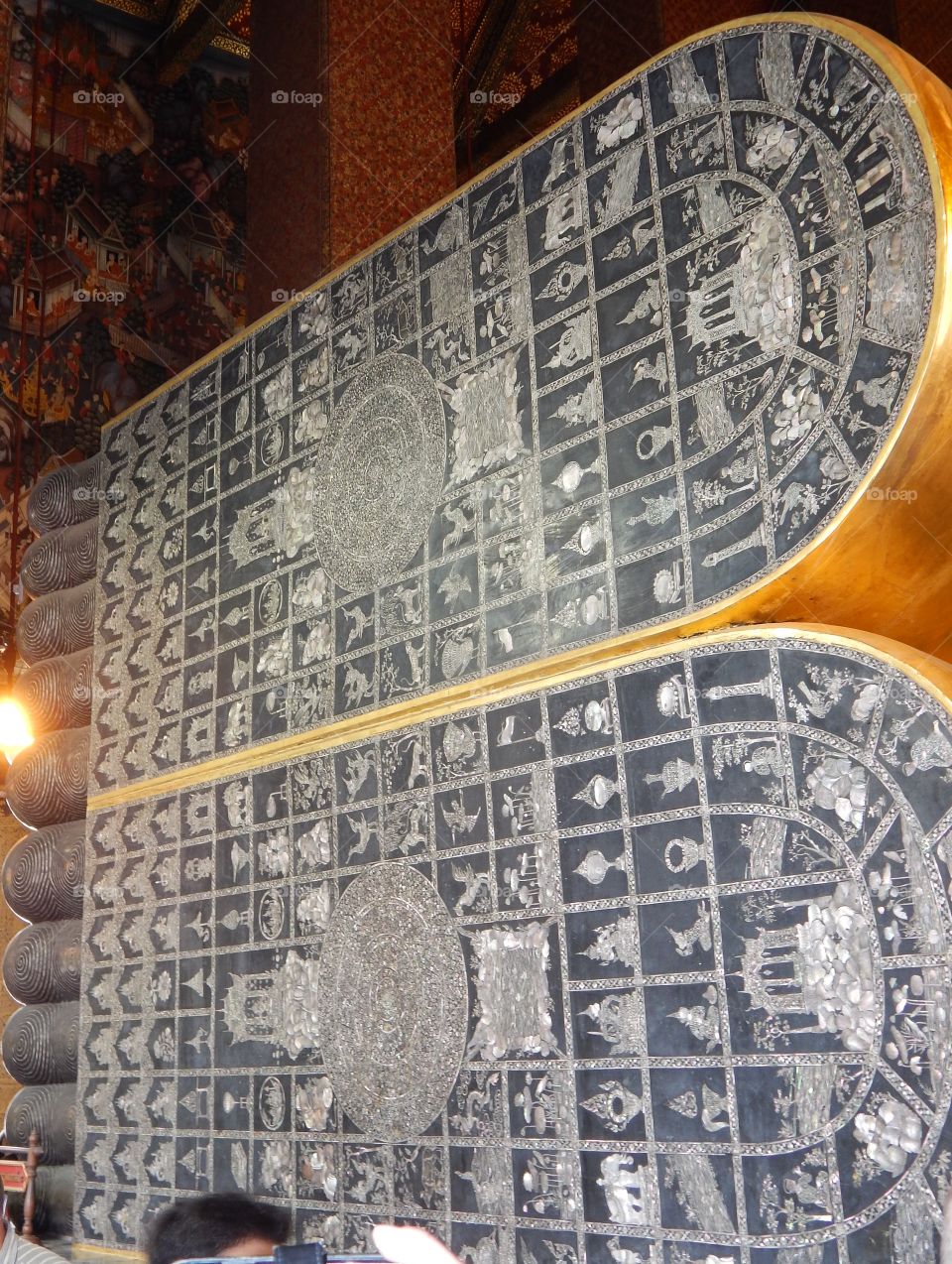 Feet of the Reclining Buddha. Wat Pho