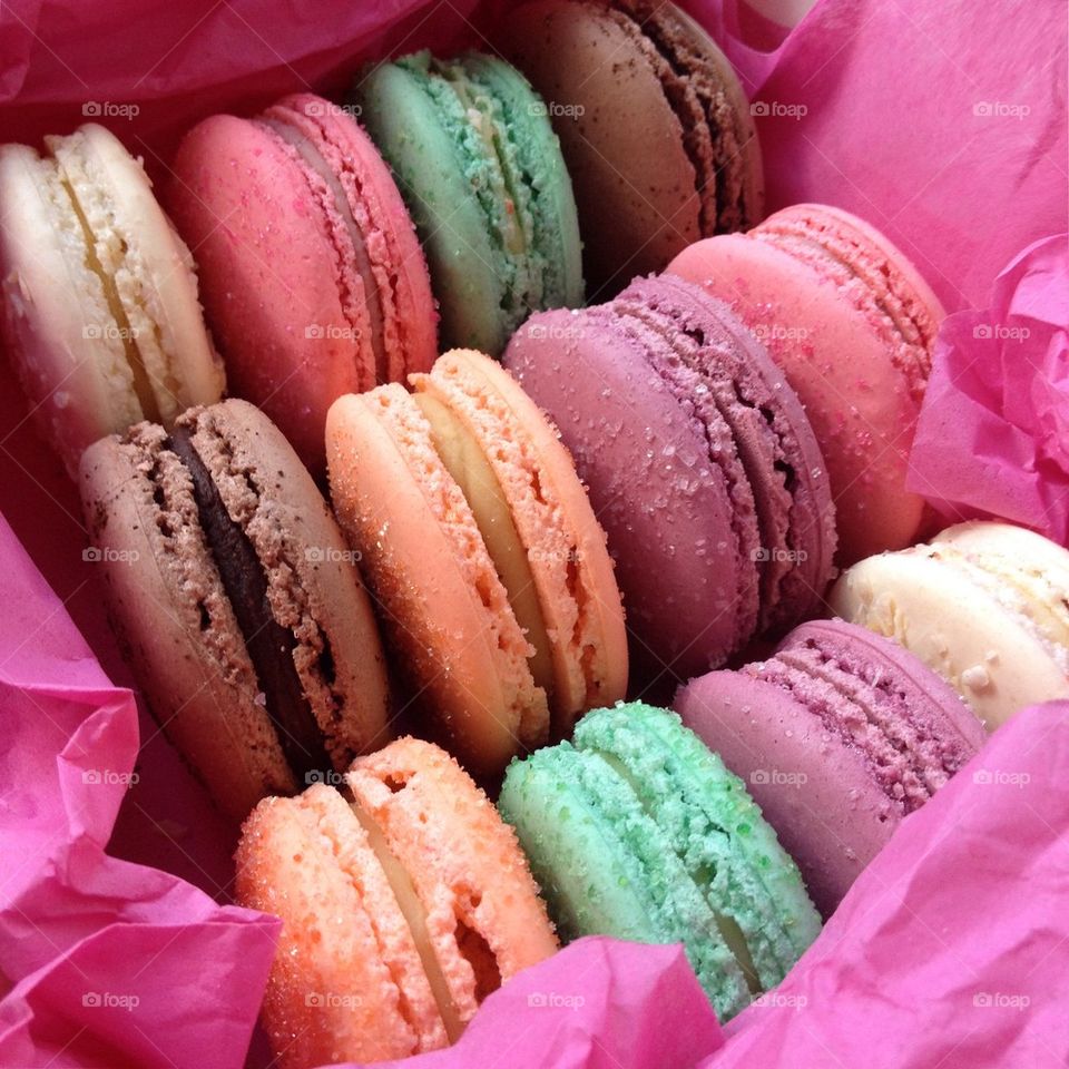 Close-up of macaroons